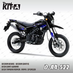Racing Hitam Biru List Putih