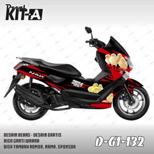 Hitam Strip Merah Simpel