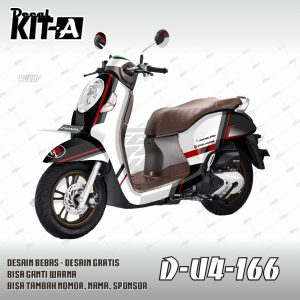 Retro Hitam Putih Lis Merah