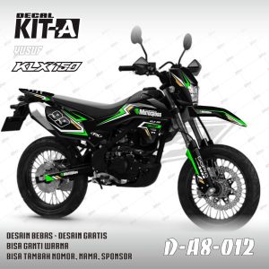 Motocross Hitam Lis Hijau Putih Gold