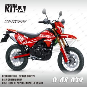 Merah Garis Simpel Putih