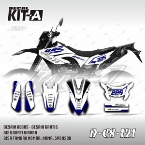 Skull Head Putih Biru Tua