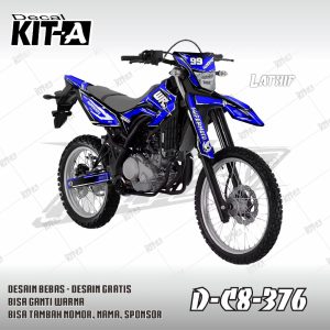 Abstrak Biru Kombinasi Lis Putih