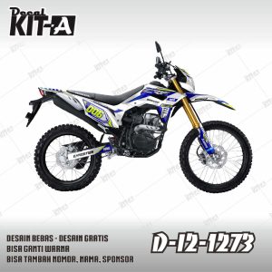 Grafis Putih Lis Biru Tua