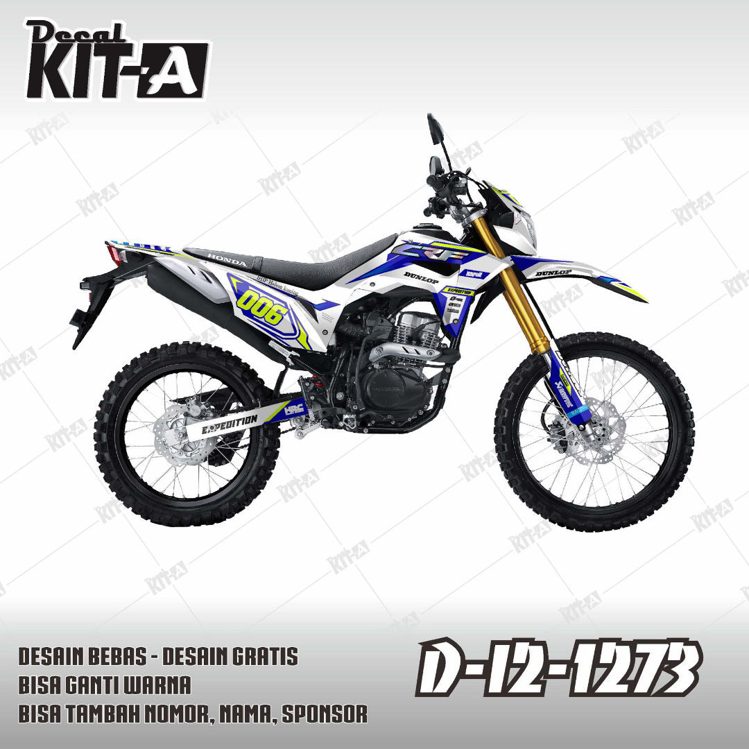 Grafis Putih Lis Biru Tua