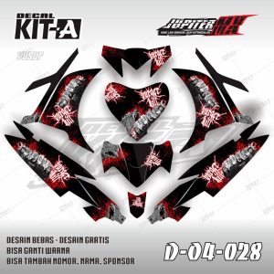 Abstrak Serigala Hitam Merah